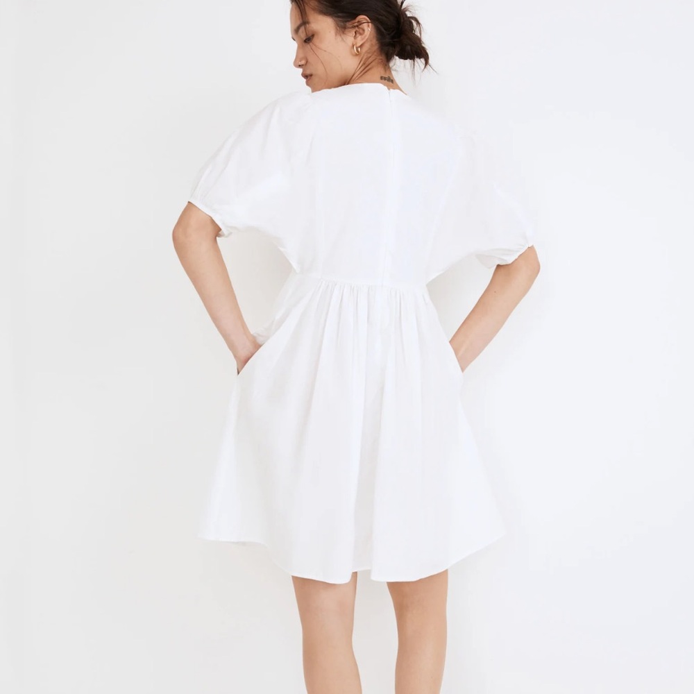 Madewell Embroidered Poplin V-Neck Mini Dress xs new - Picture 3 of 9